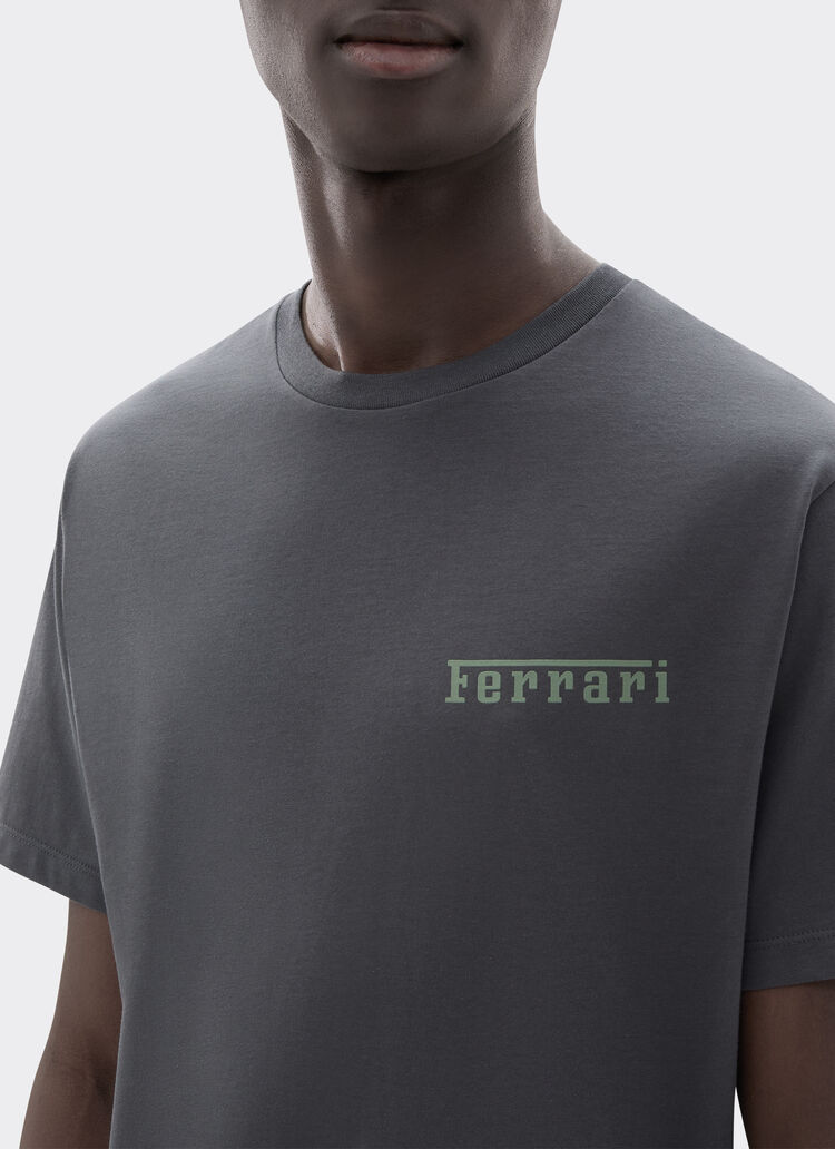 Ferrari Cotton T-shirt with Ferrari logo Grigio Titano CJMTH0031JCO0045f